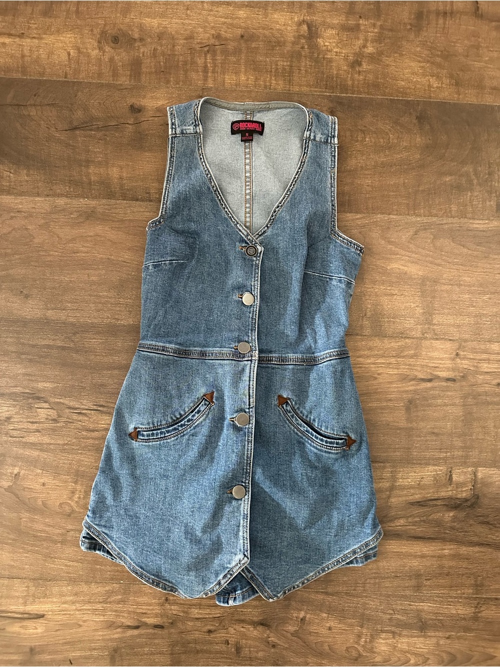 Women’s Denim Romper Button Down Size Small